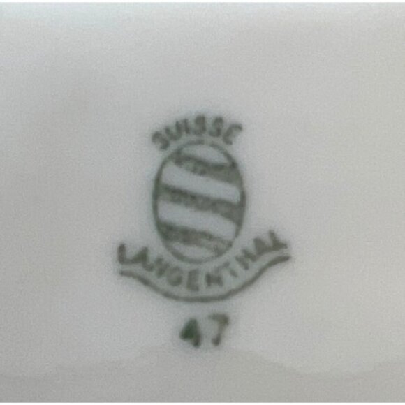 Vintage Swiss Langenthal Oval Porcelain Dish With Blue Floral Design & Gold Rim - Picture 3 of 3